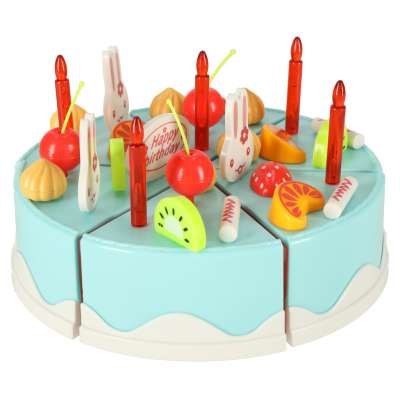 Birthday cake cutting kitchen 75 pieces blue