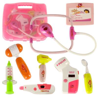 Doctor's kit in a suitcase DOCTOR +lights pink