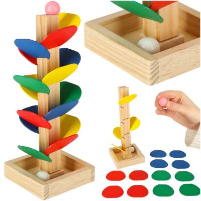 Educational tree wooden blocks ball track Kulodrom Montessori