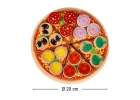 Pizza drewniany zestaw do zabawy na rzep  akcesoria łopatka nóż talerz nauka krojenia 20cm 9
