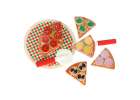 Pizza wooden play set velcro accessories spatula knife plate learning to cut 20cm 4