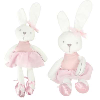 Plush mascot rabbit in pink dress 42cm