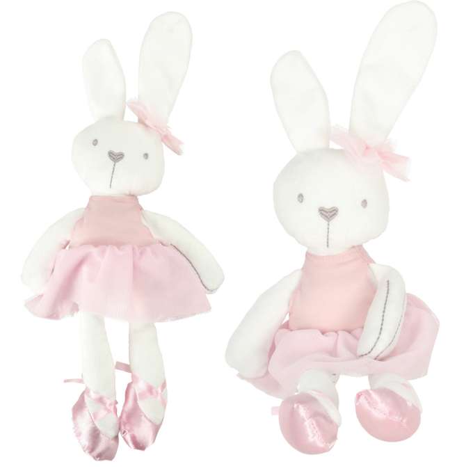Plush mascot rabbit in pink dress 42cm