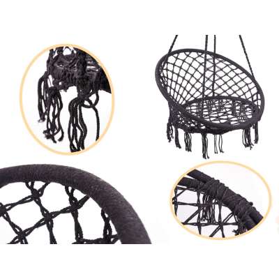 Stork's nest chair swing with backrest black 80cm