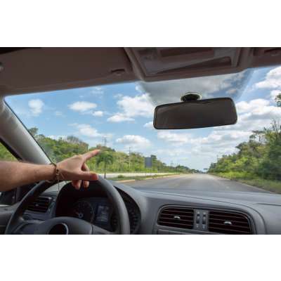 Wide angle suction cup rear view mirror 20cm