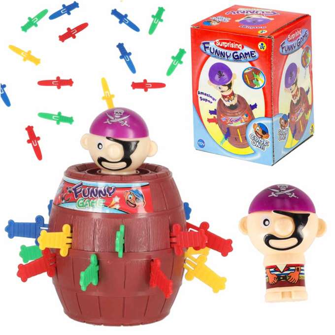 Crazy Pirate barrel arcade game Stab the pirate 9 x 9 x 12.5 cm