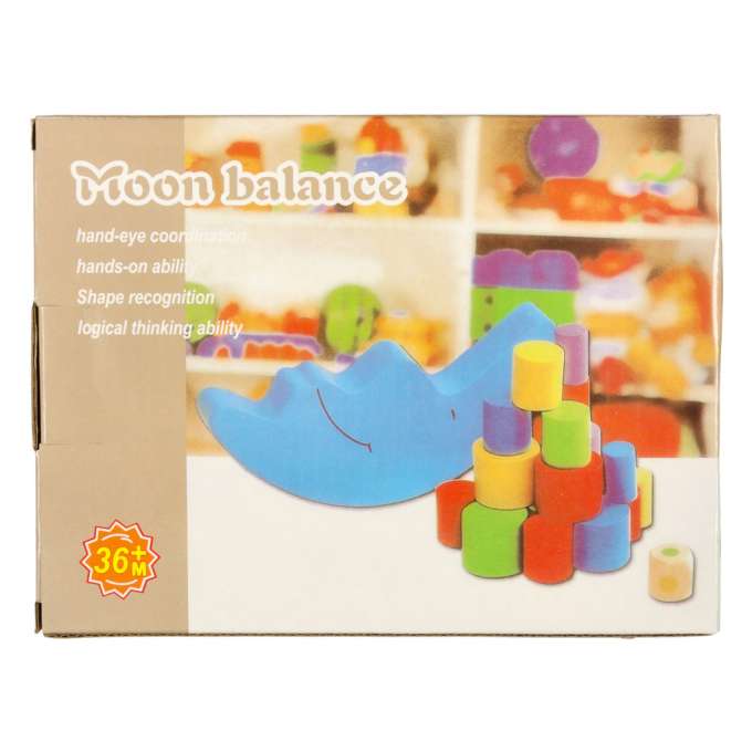 Balancing moon wooden montessori stacking blocks game