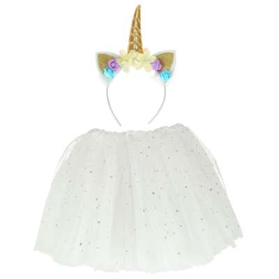 Carnival costume disguise Unicorn headband + tulle skirt 3-6 years old