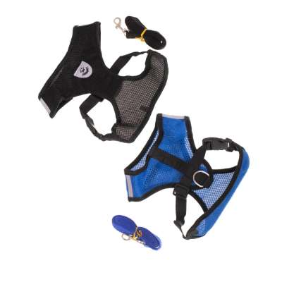 Pressureless walking harness adjustable reflector for dog cat + leash size XL