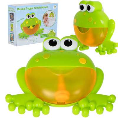 Foam bubble generator frog bath toy