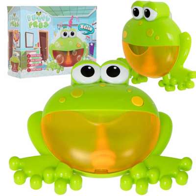 Foam bubble generator frog bath toy