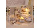 Retro model wooden dollhouse DIY 3013 1