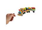 Wooden sorter dexterity puzzle train locomotive + wagons 30cm 7