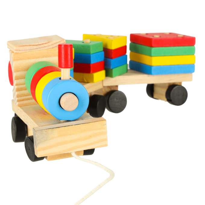 Wooden sorter dexterity puzzle train locomotive + wagons 30cm