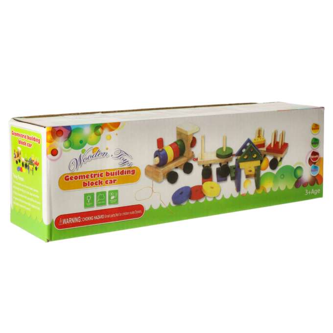 Wooden sorter dexterity puzzle train locomotive + wagons 30cm