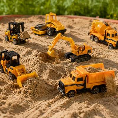 Cars construction machinery vehicles set of 6 pieces