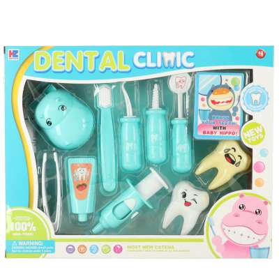 Dentist doctor set hippo blue