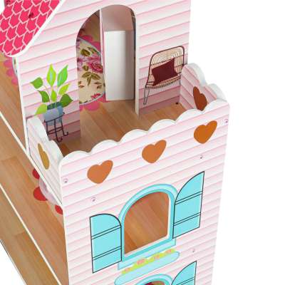 MDF wooden dollhouse furniture 70cm pink LED