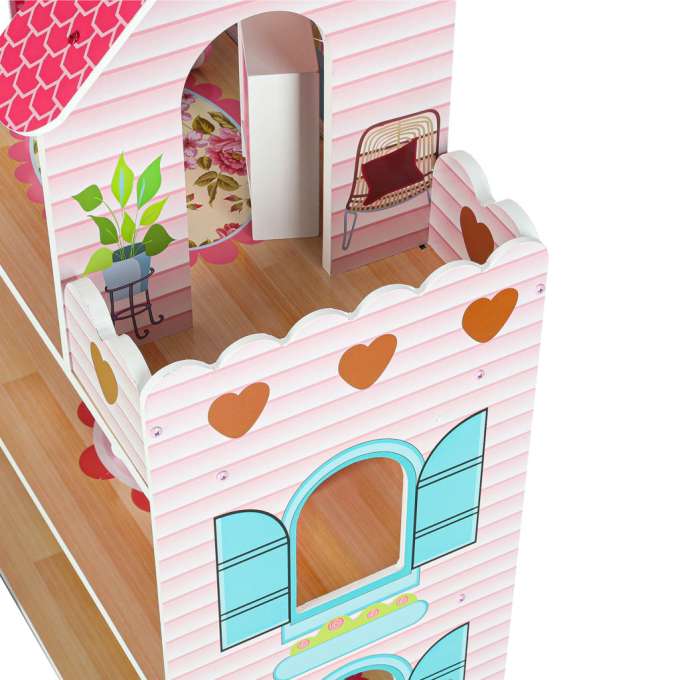MDF wooden dollhouse furniture 70cm pink LED