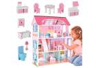 MDF wooden dollhouse furniture 70cm pink LED 2