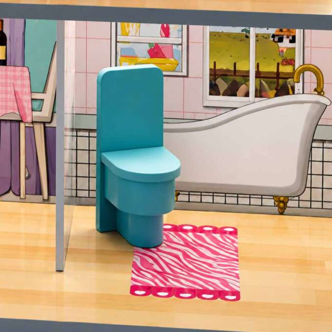 MDF wooden dollhouse furniture 70cm pink LED
