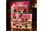 MDF wooden dollhouse furniture 70cm pink LED 19