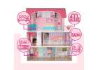 MDF wooden dollhouse furniture 70cm pink LED 2