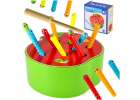 Magnetic wooden caterpillar apple 1