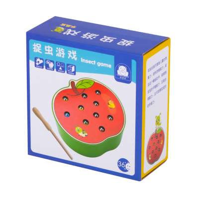 Magnetic wooden caterpillar apple