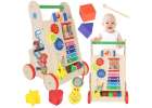 Push toy for children wooden walker educational cube 6-in-1 1