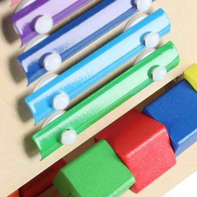Push toy for children wooden walker educational cube 6-in-1