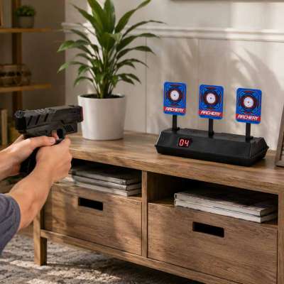 Rifle launcher shooting target electronic shooting range 3 targets digital counter