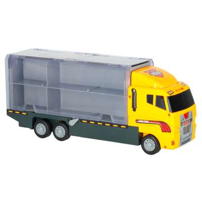 Transporter truck TIR launcher + metal cars construction machinery