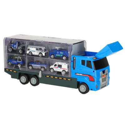 Transporter truck TIR launcher + metal cars police