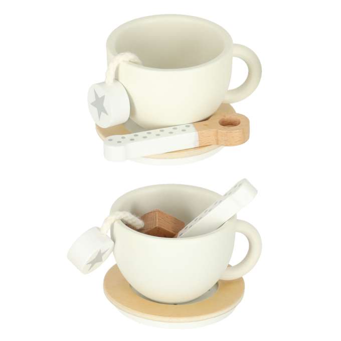 Afternoon tea set of dishes for kids wooden tray cups