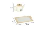 Afternoon tea set of dishes for kids wooden tray cups 12