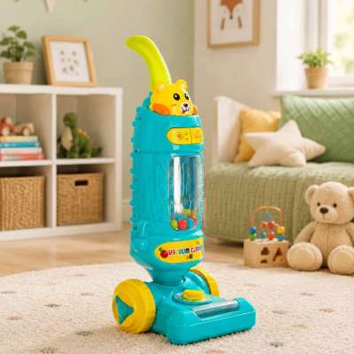 Cordless upright vacuum cleaner for kids interactive with sound blue