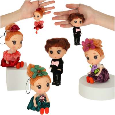 Doll house doll 3 girls + 1 boy set of 4pcs. 12cm
