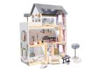 Domek dla lalek MDF  drewniany z akcesoriami LED 62x27x70cm 1