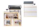 Domek dla lalek MDF drewniany z akcesoriami LED 78cm czarny 9