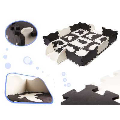 Foam puzzle mat for kids 25el. black and white