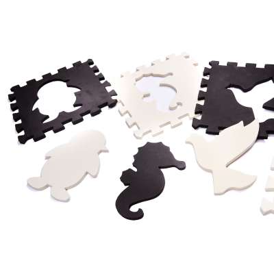 Foam puzzle mat for kids 25el. black and white