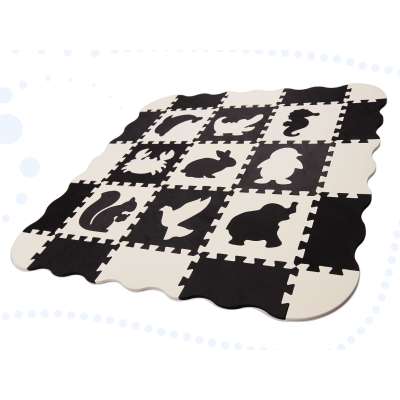 Foam puzzle mat for kids 25el. black and white