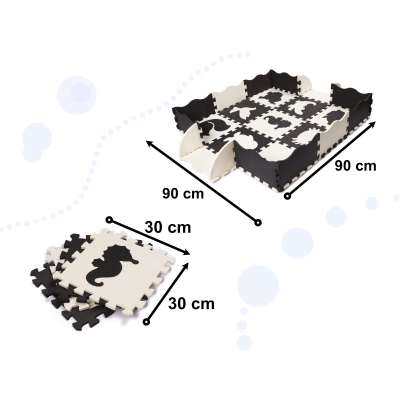 Foam puzzle mat for kids 25el. black and white