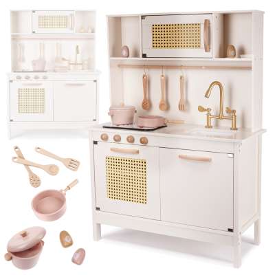 Kuchnia drewniana MDF retro z akcesoriami BOHO