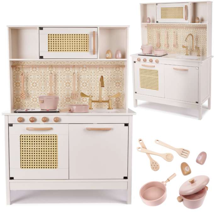 Kuchnia drewniana MDF retro z akcesoriami BOHO