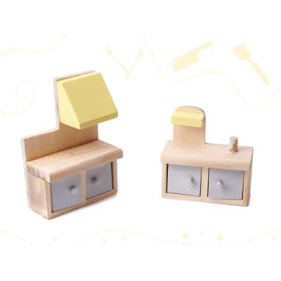 MDF dollhouse with accessories 70cm LED grey