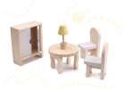 MDF dollhouse with accessories 70cm LED grey 10