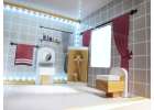 MDF wooden dollhouse furniture 78cm black LED 9
