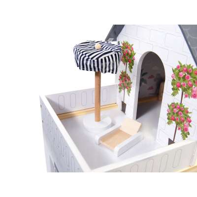MDF wooden dollhouse with LED accessories 78cm black